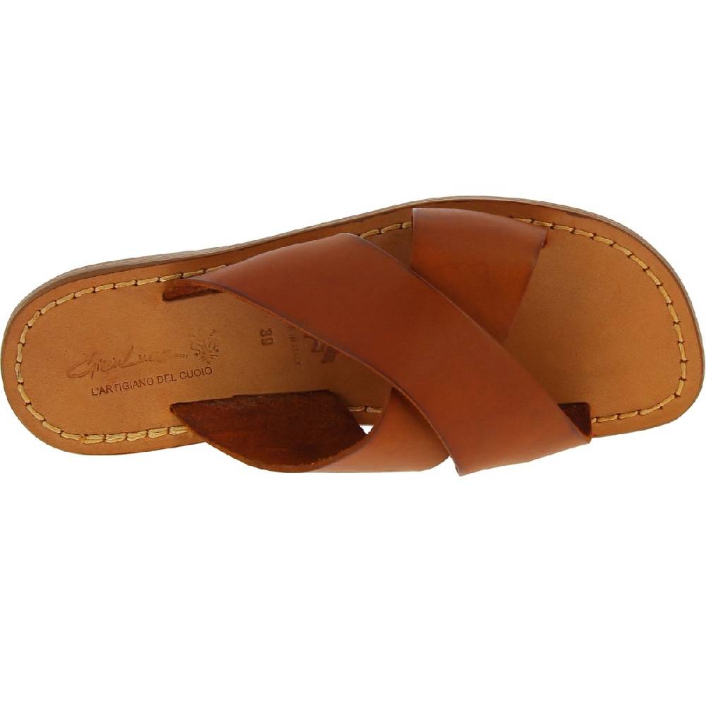 Lartigiano Del Cuoio Ciabatte da uomo in pelle color cuoio realizzata a mano in Italia Latest fashion