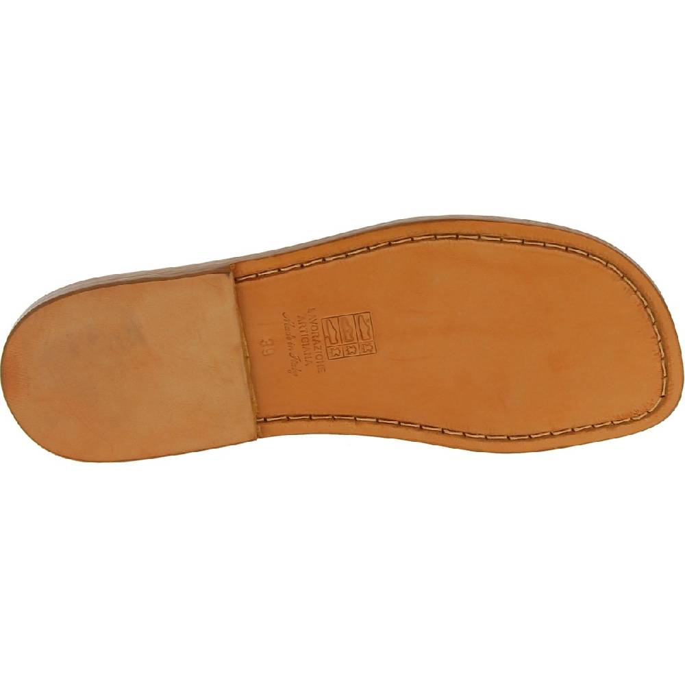 Lartigiano Del Cuoio Ciabatte da uomo in pelle color cuoio realizzata a mano in Italia Latest fashion