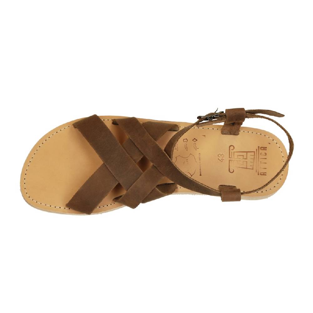 Lartigiano Del Cuoio Sandali infradito da uomo in pelle nabuk marrone fatti a mano Online Outlet