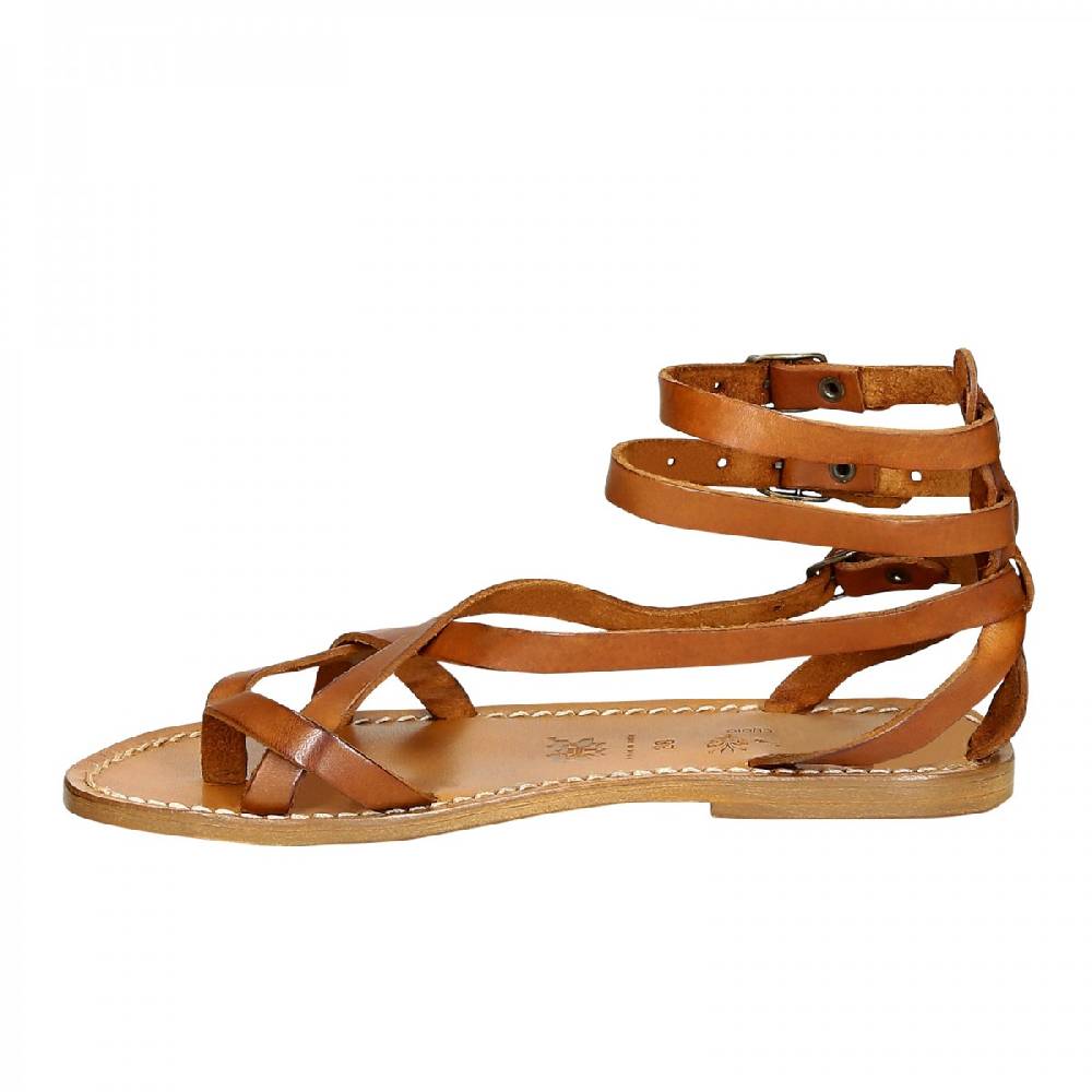 Lartigiano Del Cuoio Sandali gladiator donna fatti a mano in pelle colore cuoio antico Grandi sconti