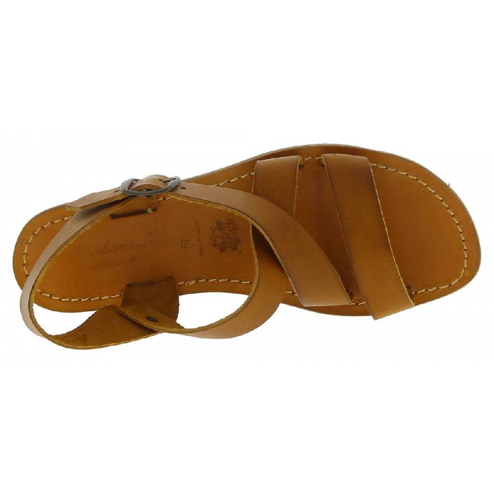 Lartigiano Del Cuoio Sandali alla francescana donna in pelle color cuoio artigianali Offerte stagionali