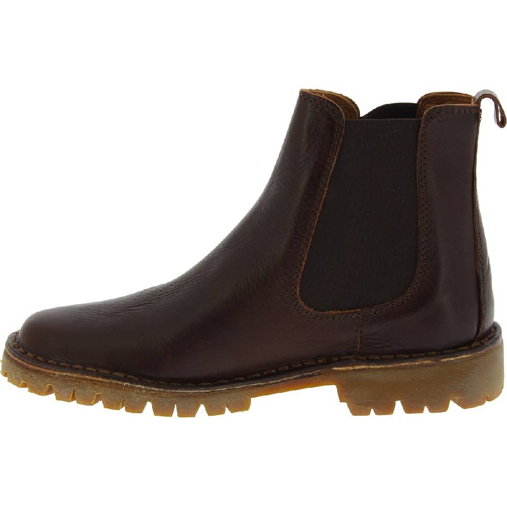 Lartigiano Del Cuoio Stivaletto beatles donna in pelle marrone scuro e suola Vibram Ultimo giorno