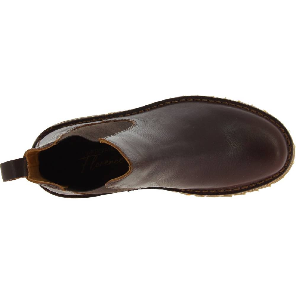 Lartigiano Del Cuoio Stivaletto beatles donna in pelle marrone scuro e suola Vibram Ultimo giorno