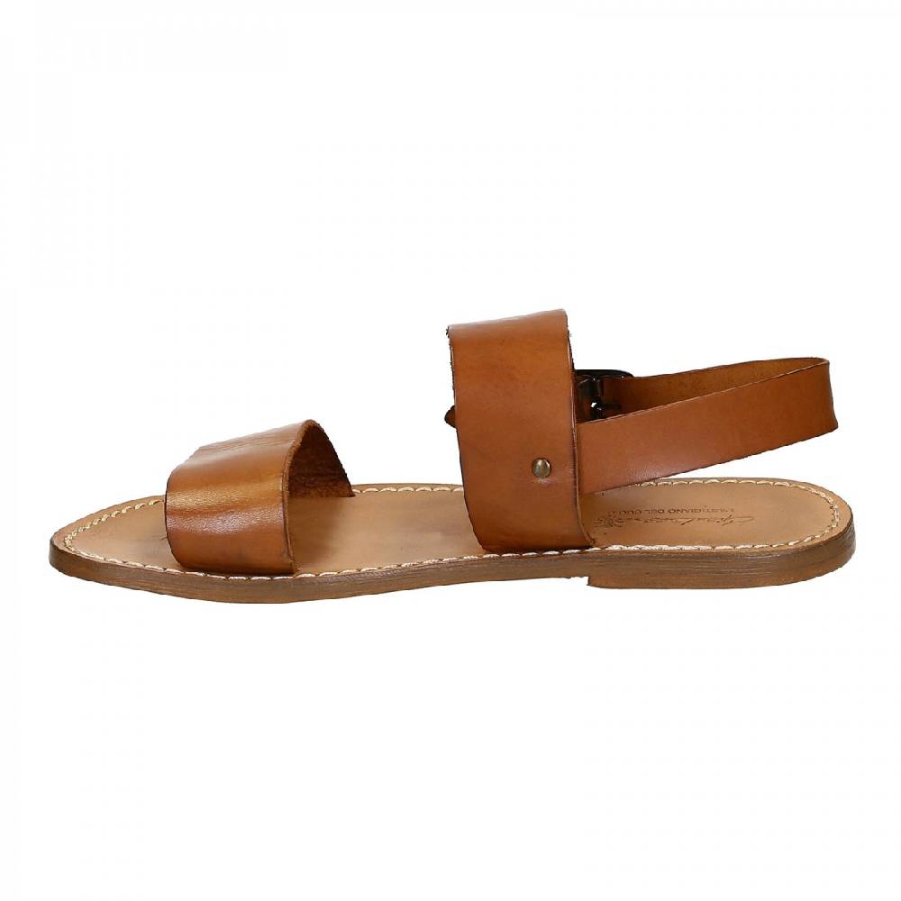 Lartigiano Del Cuoio Sandali uomo fatti a mano in pelle color cuoio antico Sostegno trimestrale