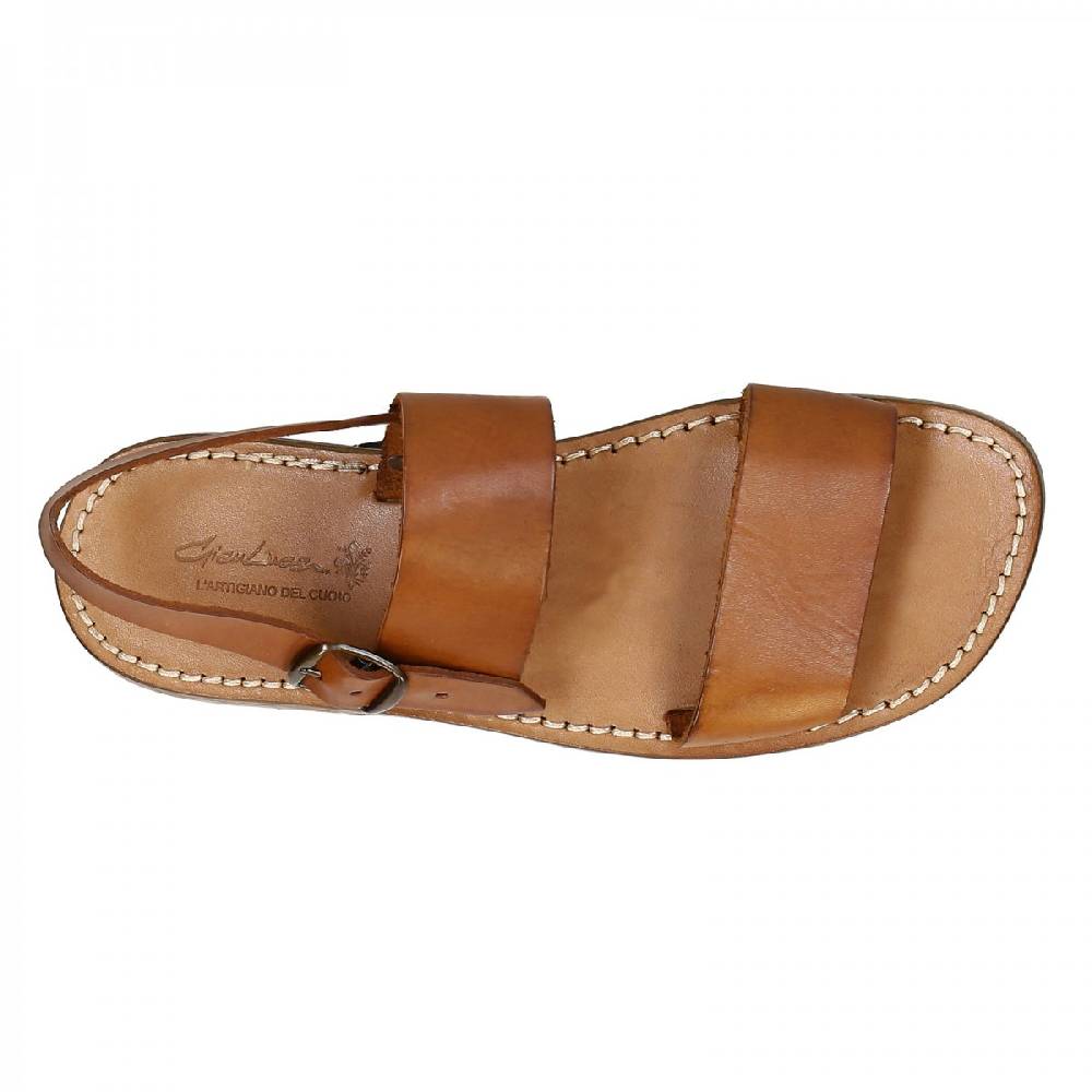 Lartigiano Del Cuoio Sandali uomo fatti a mano in pelle color cuoio antico Sostegno trimestrale