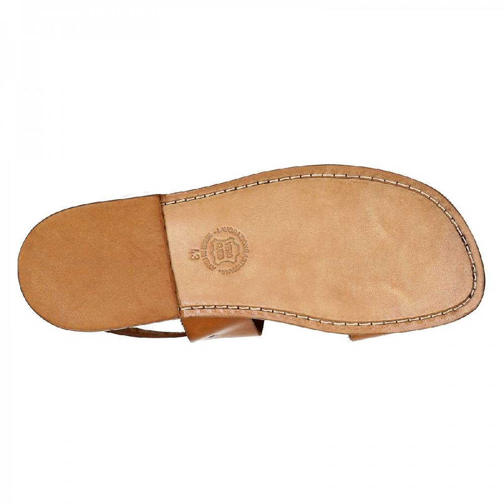 Lartigiano Del Cuoio Sandali uomo fatti a mano in pelle color cuoio antico Sostegno trimestrale