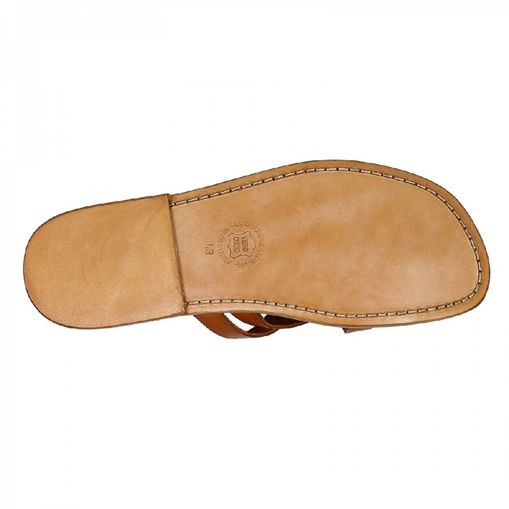 Lartigiano Del Cuoio Ciabatte infradito da uomo fatti a mano in pelle colore cuoio antico Fino al 55% di sconto