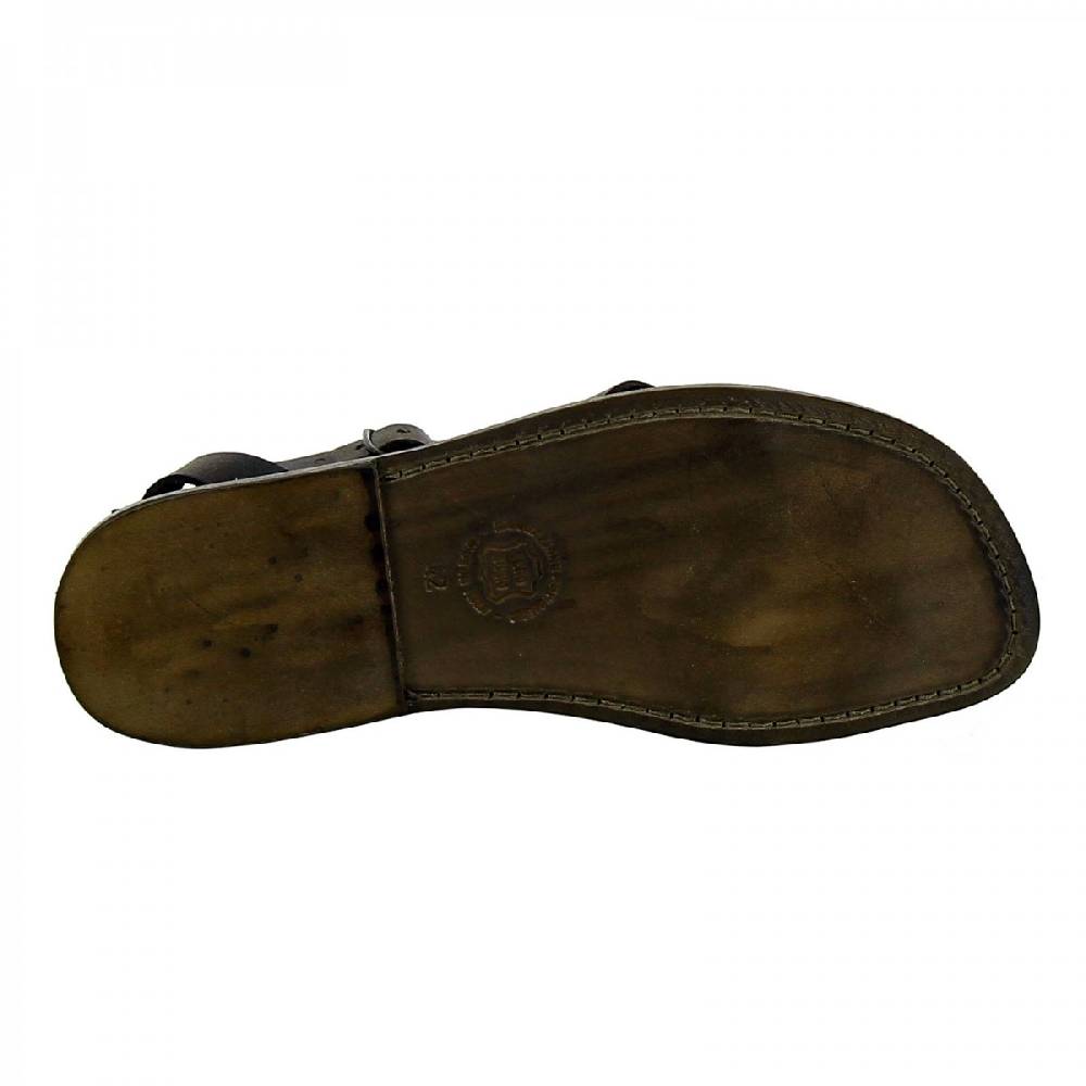 Lartigiano Del Cuoio Sandalo gladiatore uomo in pelle nero Solo un giorno rimasto