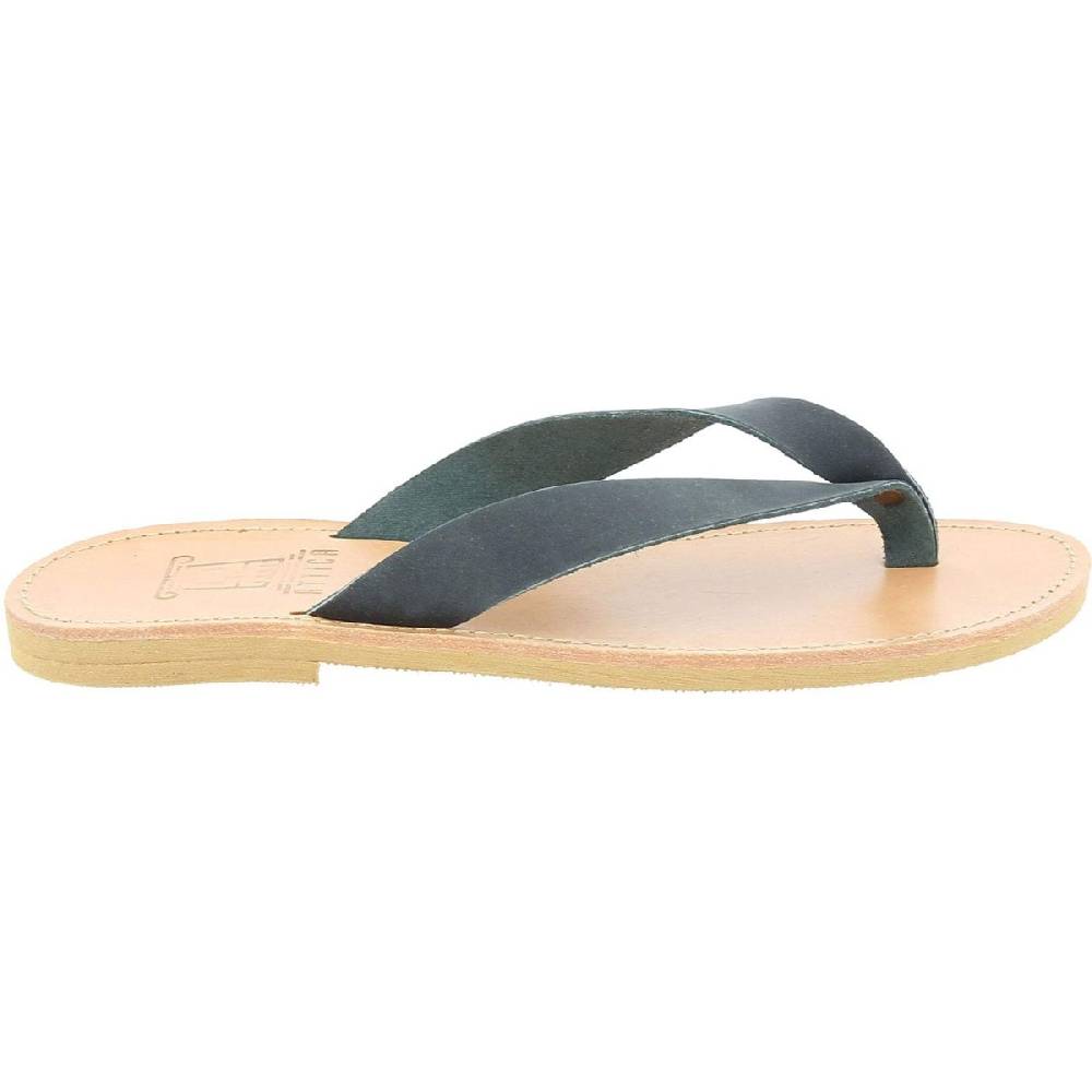 Lartigiano Del Cuoio Sandali infradito slip-on da uomo in pelle nabuk nera fatti a mano 50% di sconto con spedizione gratuita