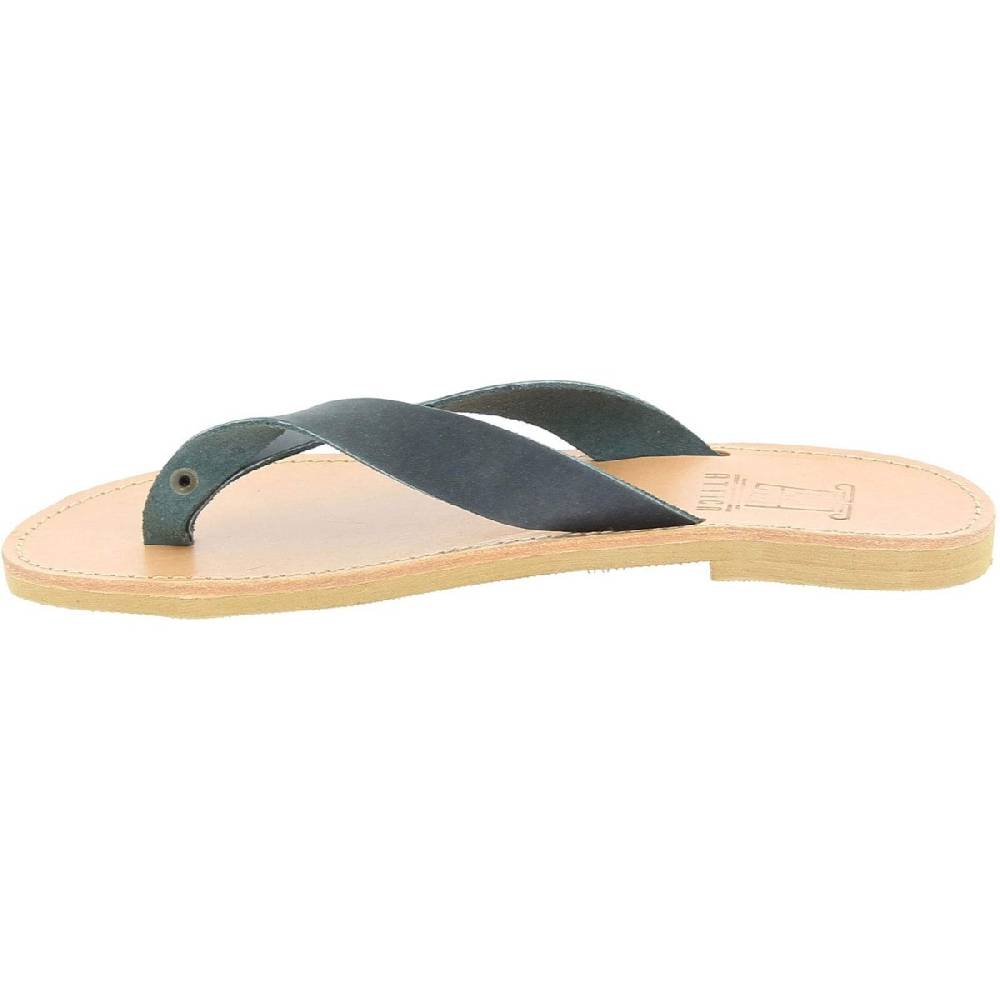 Lartigiano Del Cuoio Sandali infradito slip-on da uomo in pelle nabuk nera fatti a mano 50% di sconto con spedizione gratuita