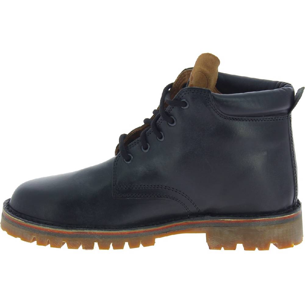 Lartigiano Del Cuoio Stivaletti uomo artigianali in pelle nera e suola Vibram Negozi Online