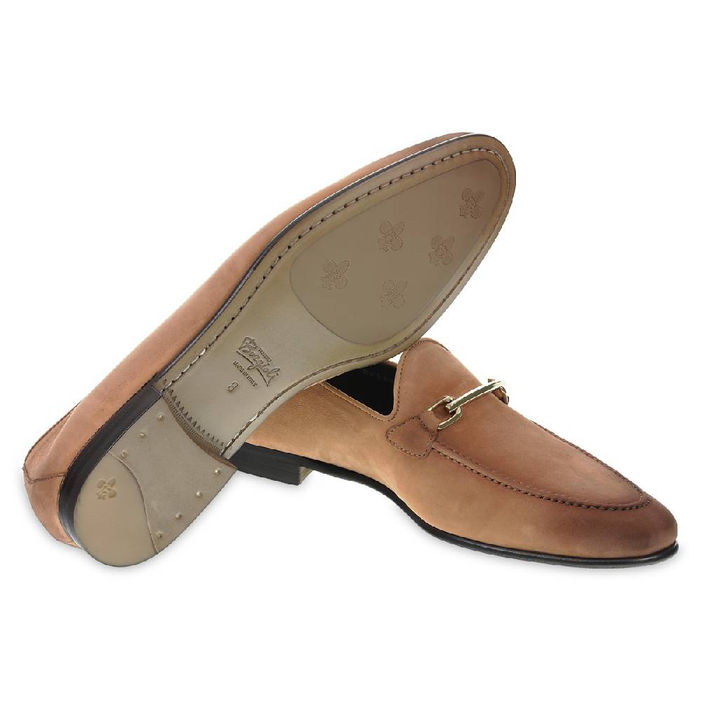 Lartigiano Del Cuoio Mocassino in pelle nabuccata con passante in metallo dorato Shopping Online