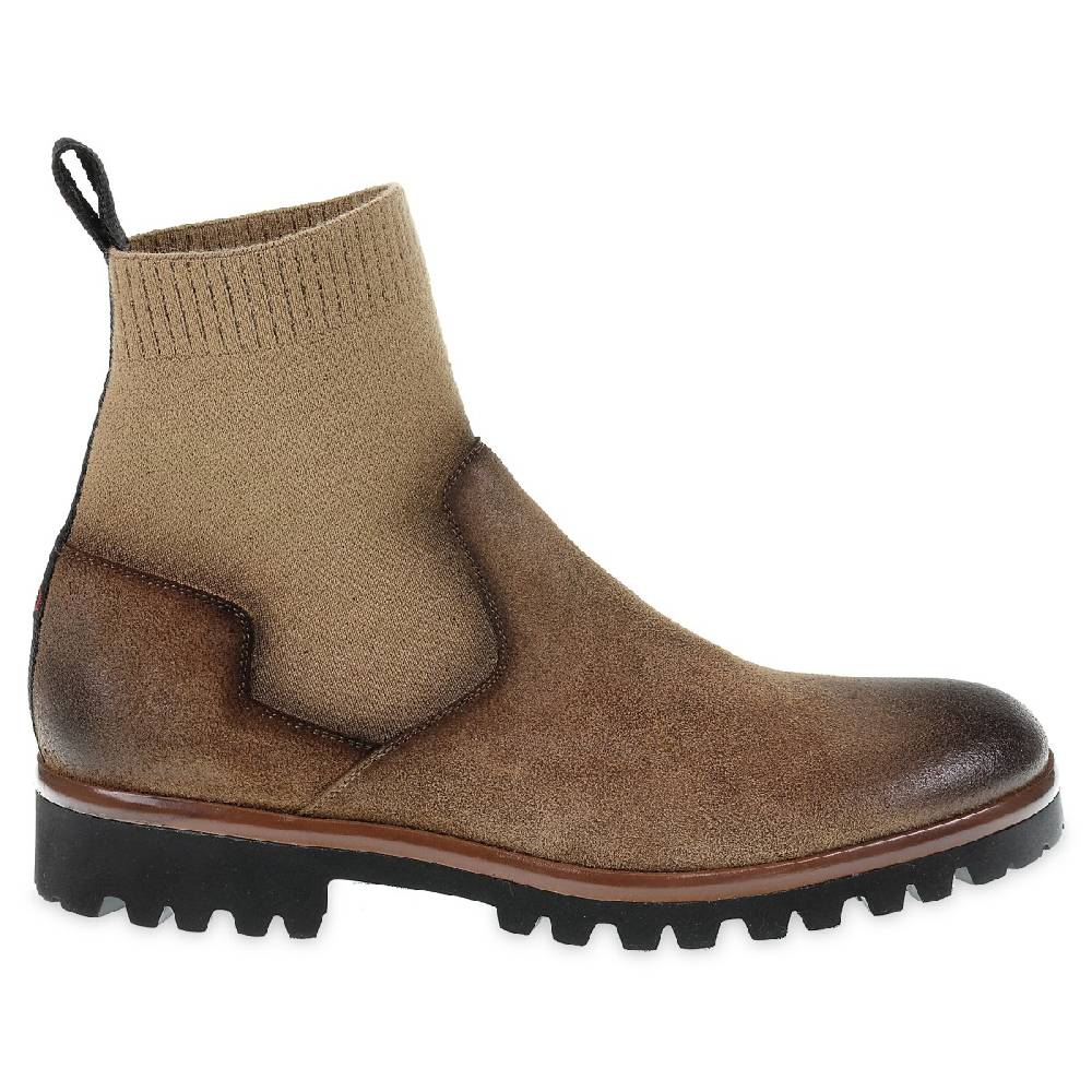 Lartigiano Del Cuoio Chelsea in camoscio marrone ingrassato e cashmere - Fratelli Borgioli Novità