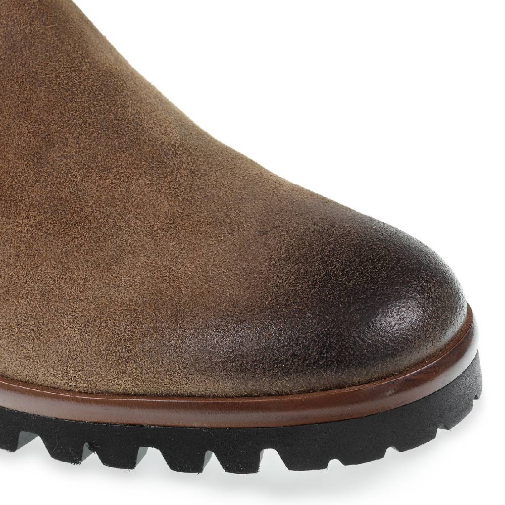 Lartigiano Del Cuoio Chelsea in camoscio marrone ingrassato e cashmere - Fratelli Borgioli Novità