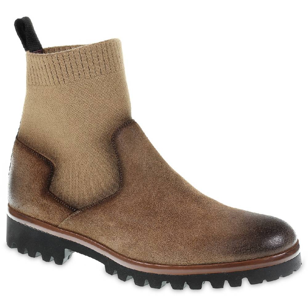 Lartigiano Del Cuoio Chelsea in camoscio marrone ingrassato e cashmere - Fratelli Borgioli Novità