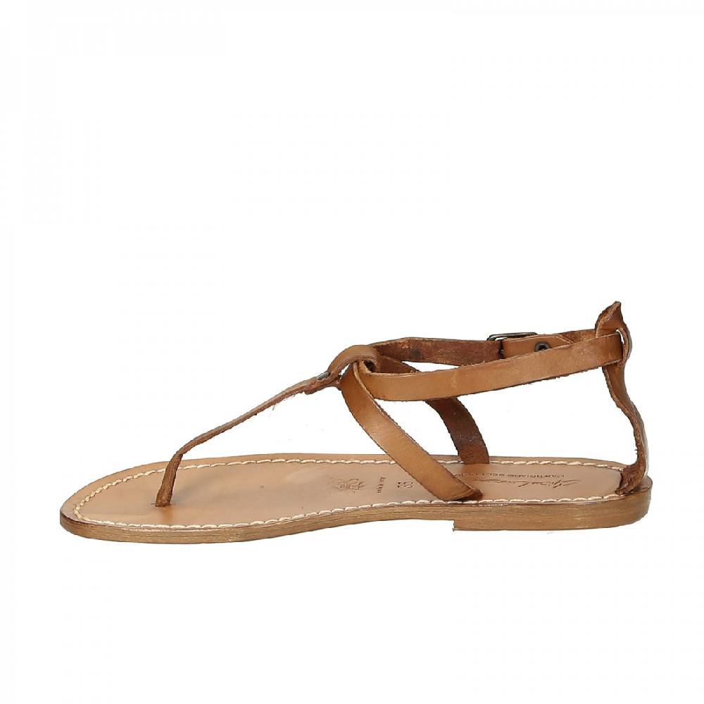 Lartigiano Del Cuoio Sandalo infradito donna in pelle color cuoio Presa