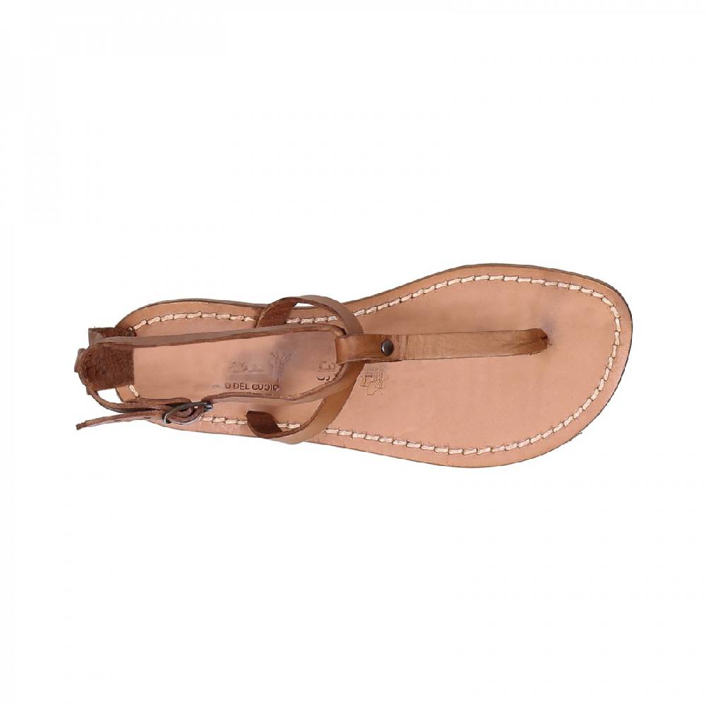 Lartigiano Del Cuoio Sandalo infradito donna in pelle color cuoio Presa