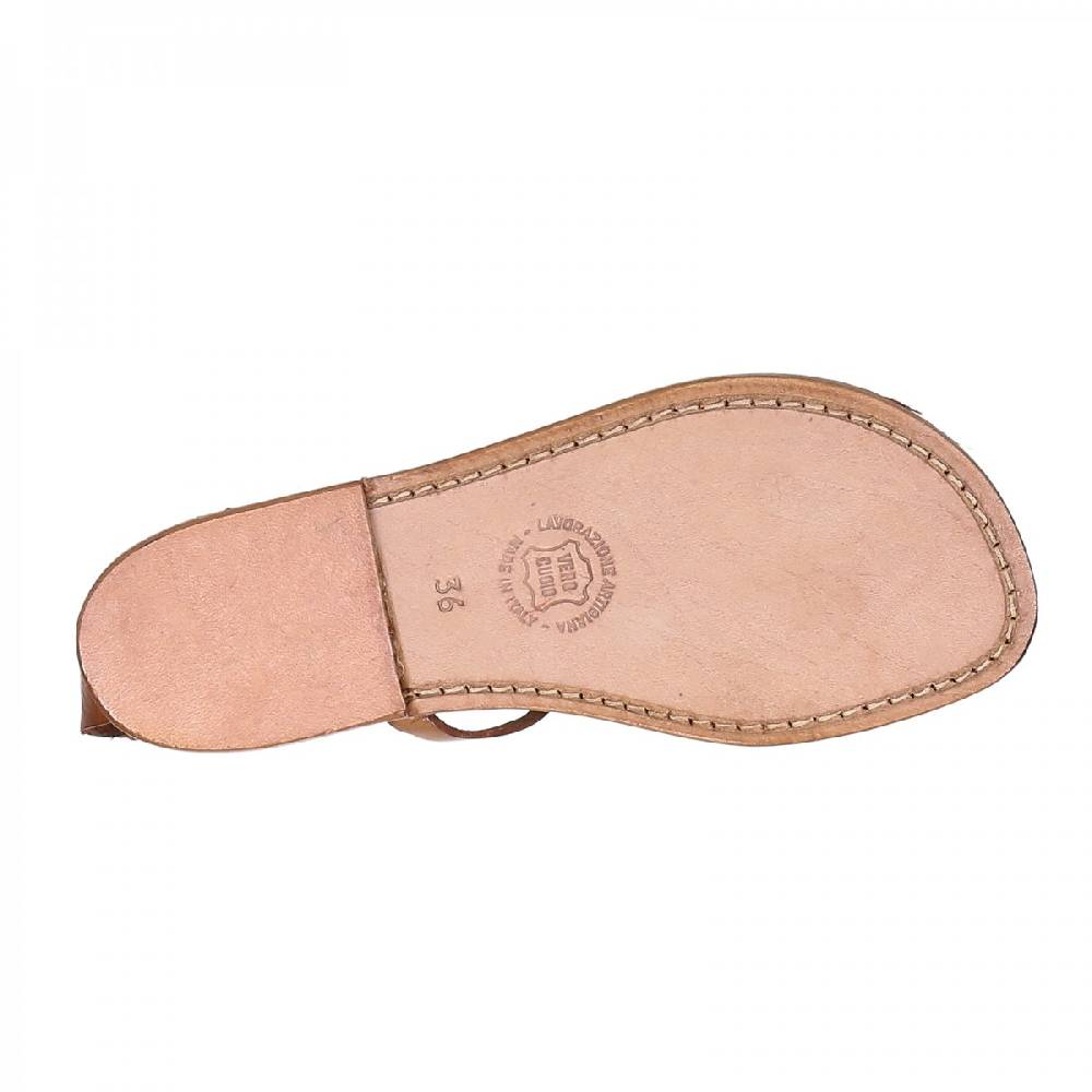 Lartigiano Del Cuoio Sandalo infradito donna in pelle color cuoio Presa