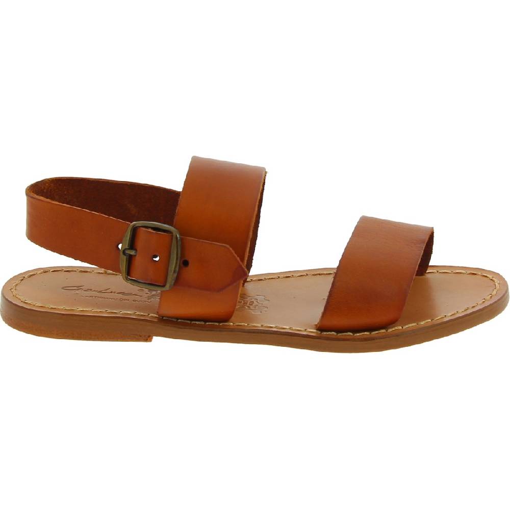 Lartigiano Del Cuoio Sandali francescani donna artigianali in pelle color cuoio Sconto
