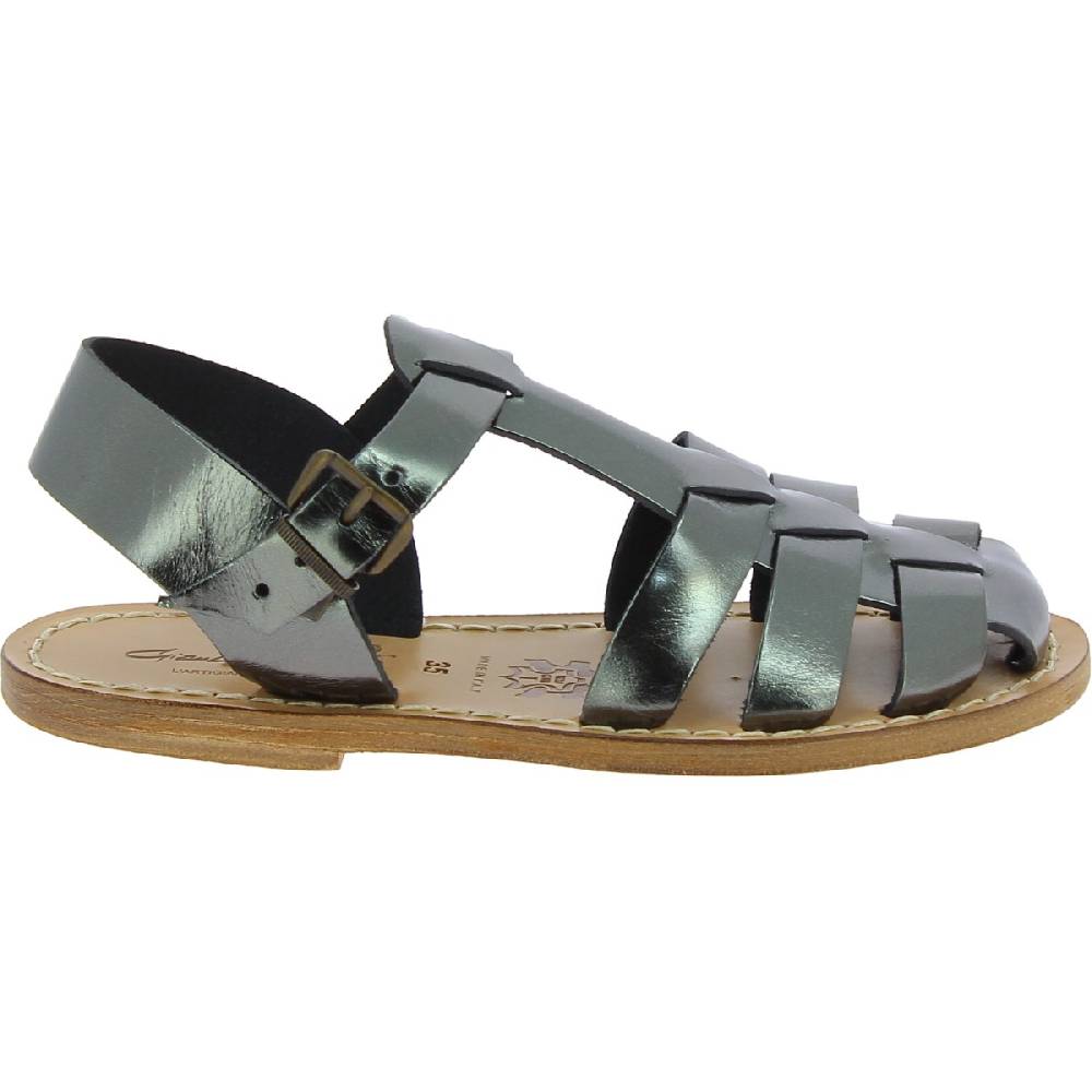 Lartigiano Del Cuoio Sandali da donna in pelle color titanio fatti a mano in Italia Economico
