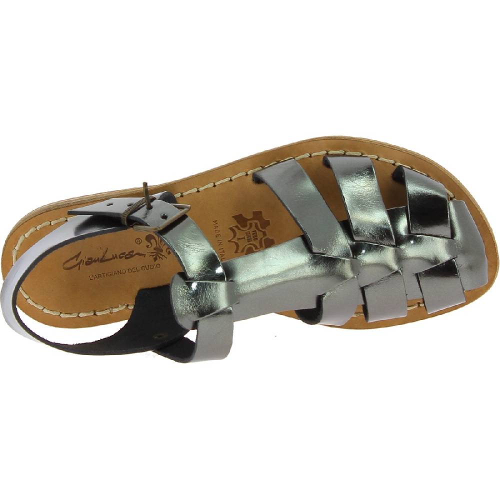 Lartigiano Del Cuoio Sandali da donna in pelle color titanio fatti a mano in Italia Economico