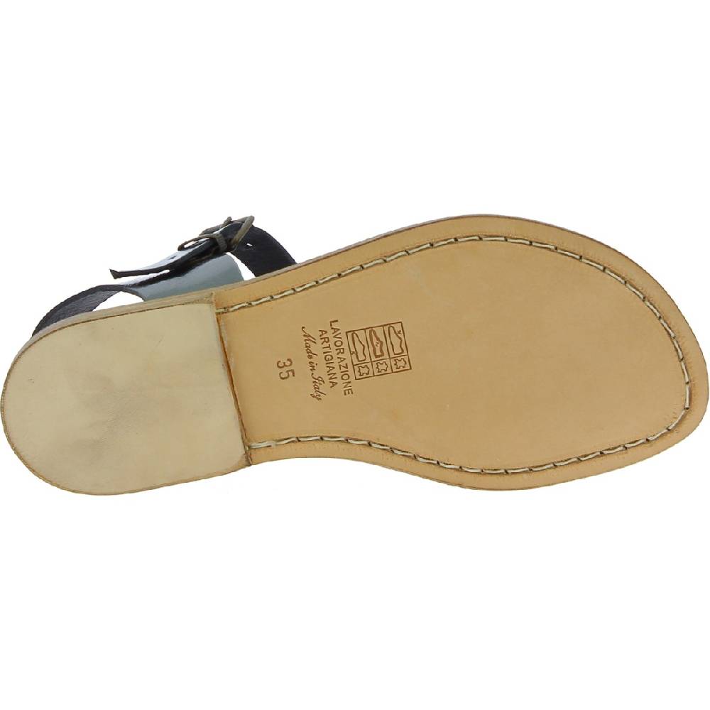 Lartigiano Del Cuoio Sandali da donna in pelle color titanio fatti a mano in Italia Economico