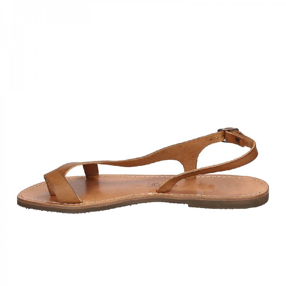 Lartigiano Del Cuoio Sandali infradito artigianali da donna in pelle color cuoio Online