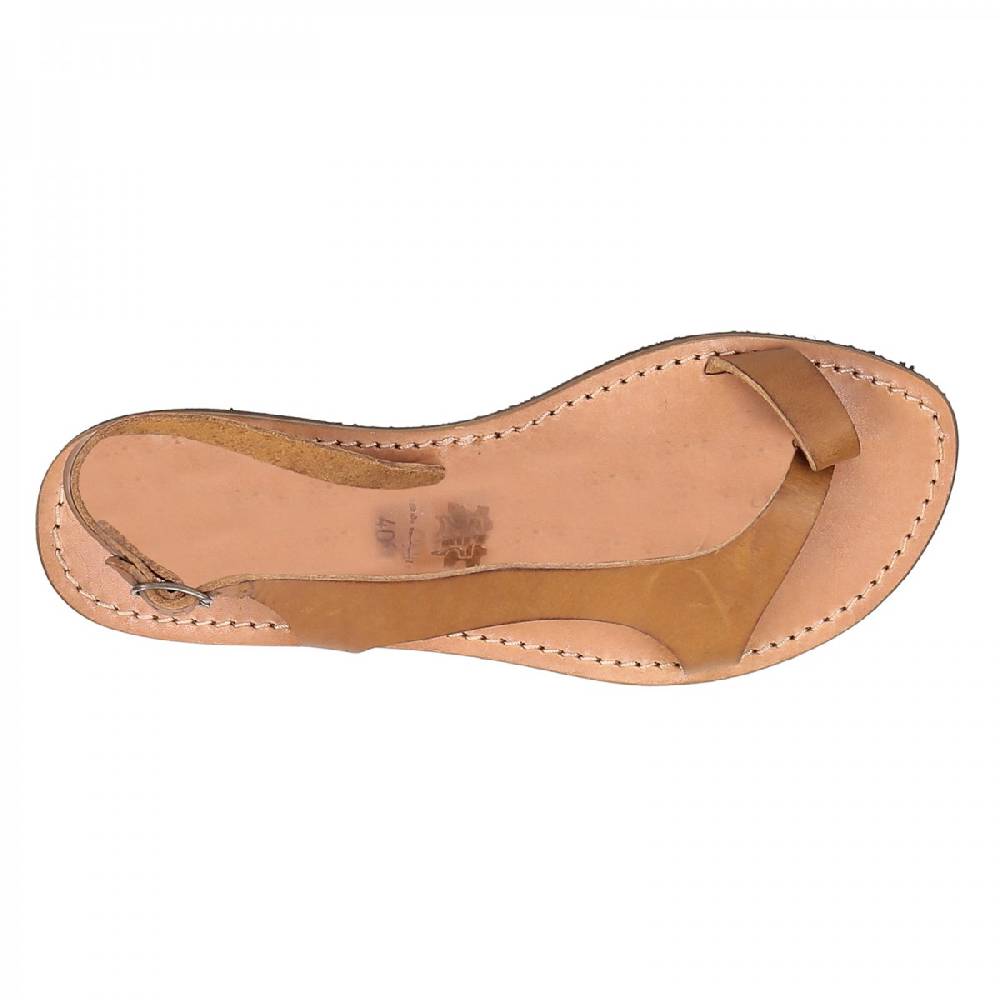 Lartigiano Del Cuoio Sandali infradito artigianali da donna in pelle color cuoio Online