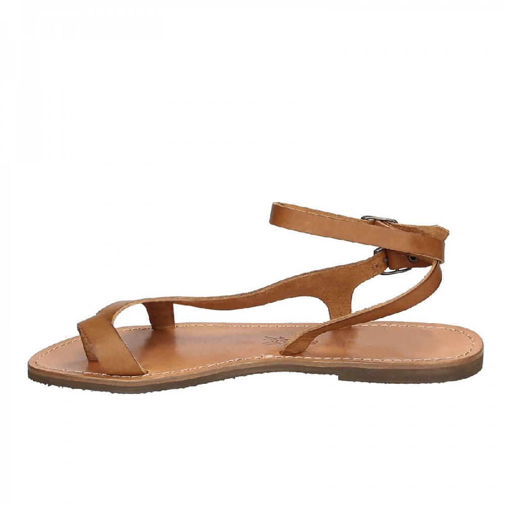 Lartigiano Del Cuoio Sandali infradito artigianali da donna in pelle color cuoio Online