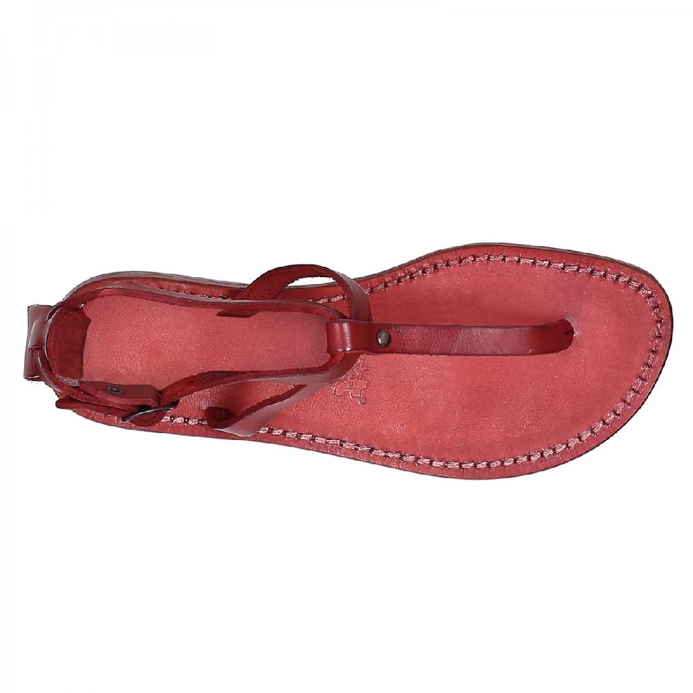 Lartigiano Del Cuoio Sandali infradito donna fatti a mano in pelle rosso Saldi