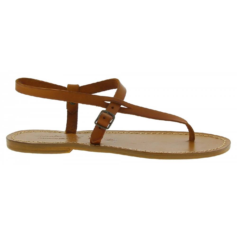 Lartigiano Del Cuoio Sandali infradito artigianali da donna in pelle color cuoio Hotsell