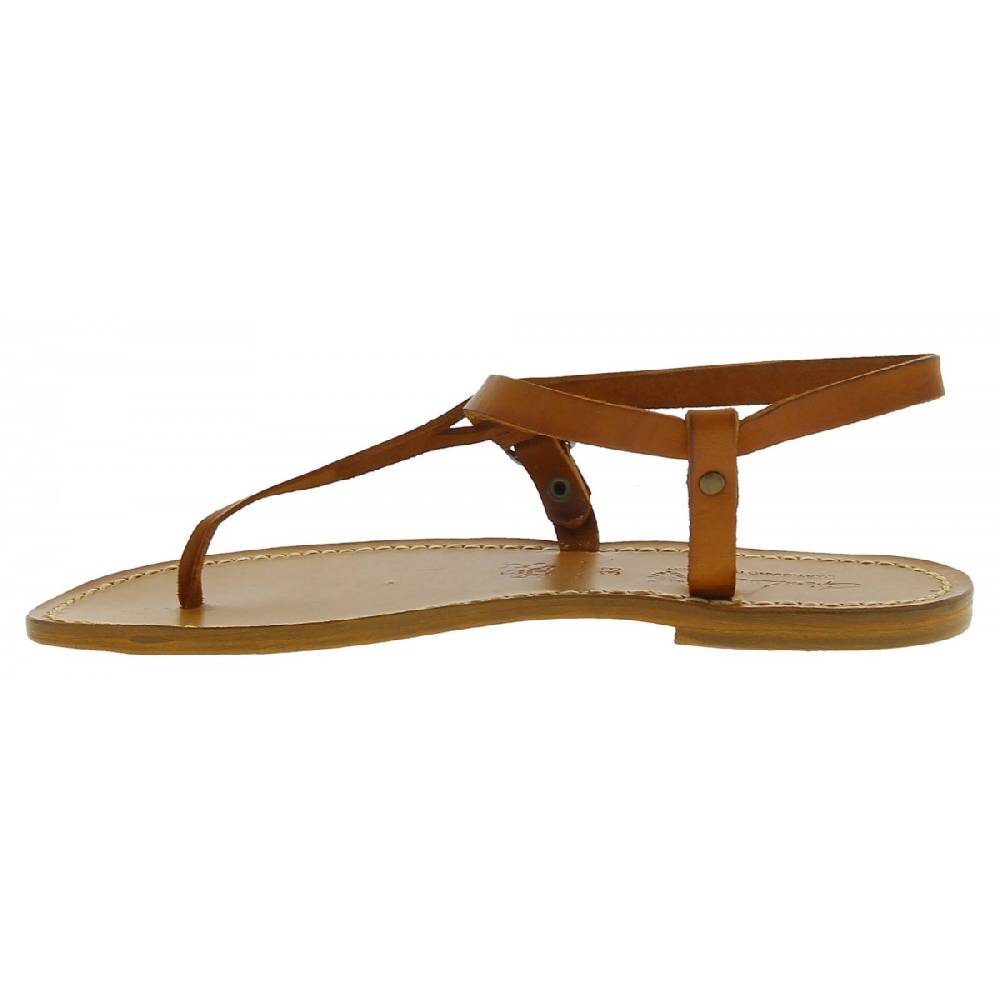 Lartigiano Del Cuoio Sandali infradito artigianali da donna in pelle color cuoio Hotsell