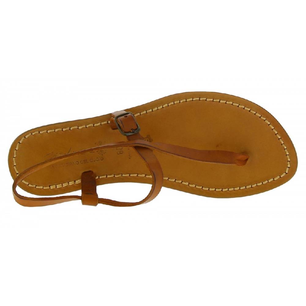Lartigiano Del Cuoio Sandali infradito artigianali da donna in pelle color cuoio Hotsell