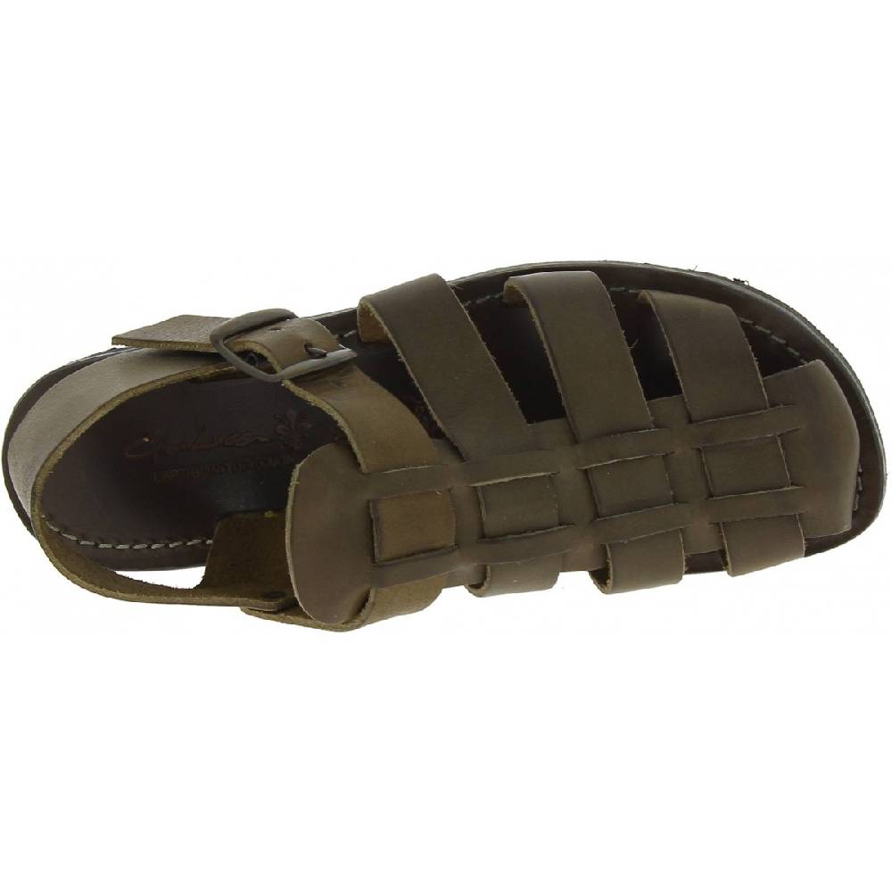 Lartigiano Del Cuoio Sandali uomo fatti a mano in pelle color fango suola gomma spessa Moda