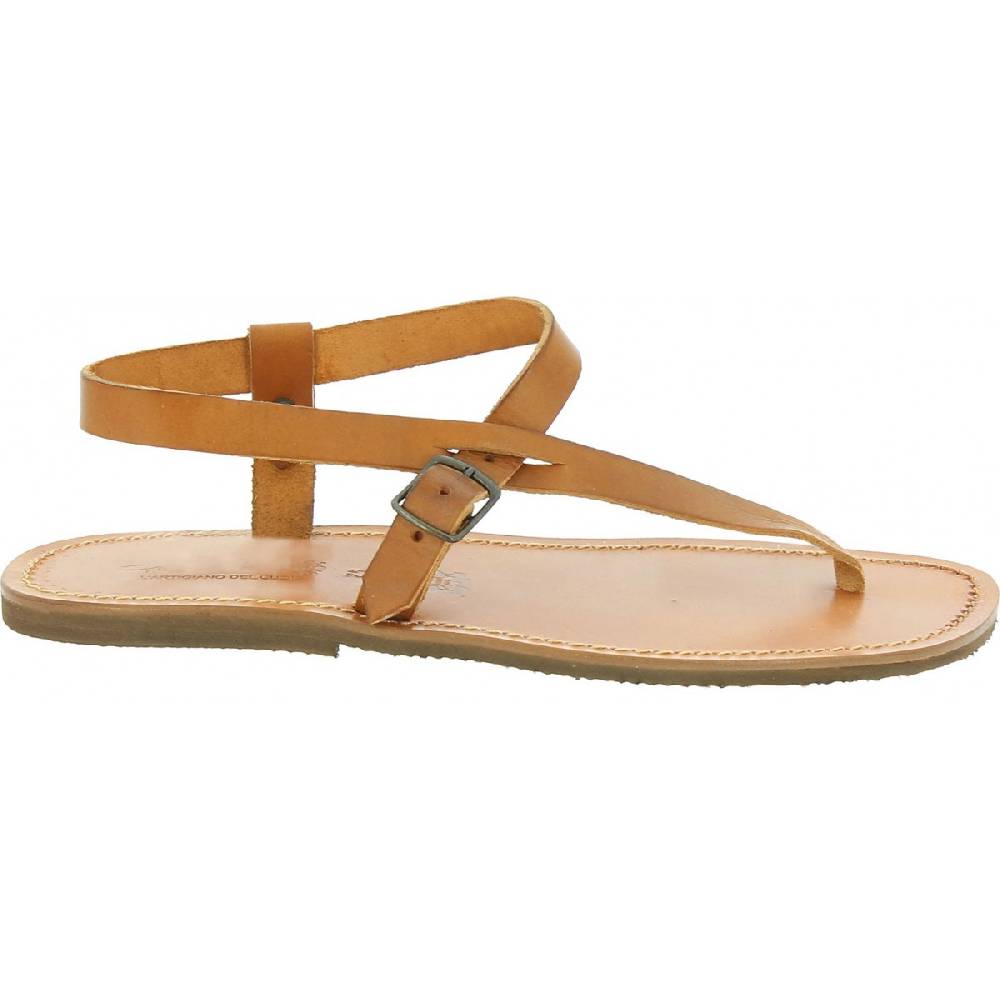 Lartigiano Del Cuoio Sandali infradito in cuoio marrone chiaro artigianali Shopping online