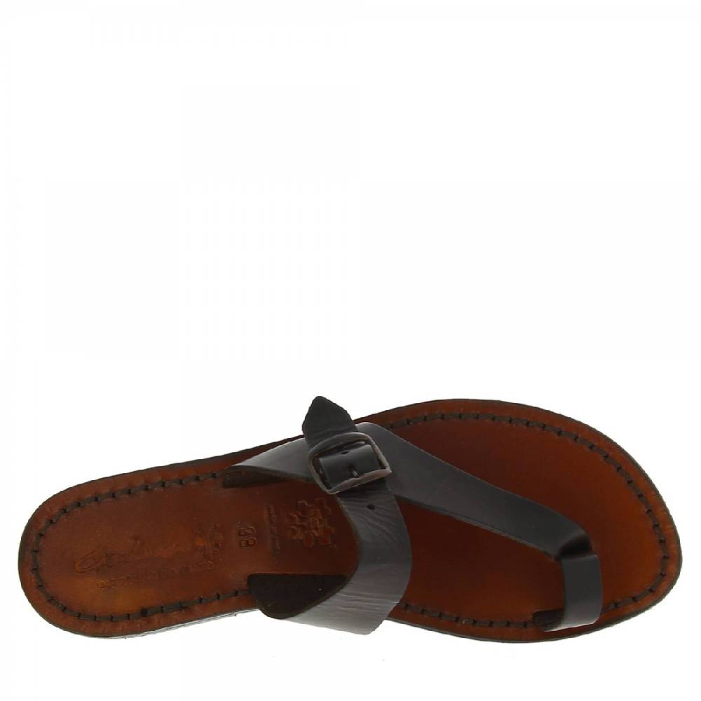 Lartigiano Del Cuoio Ciabatte infradito artigianali donna in pelle marrone Cyber Monday