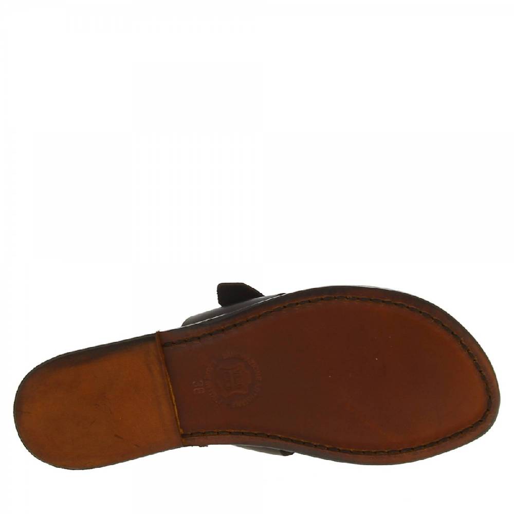 Lartigiano Del Cuoio Ciabatte infradito artigianali donna in pelle marrone Cyber Monday