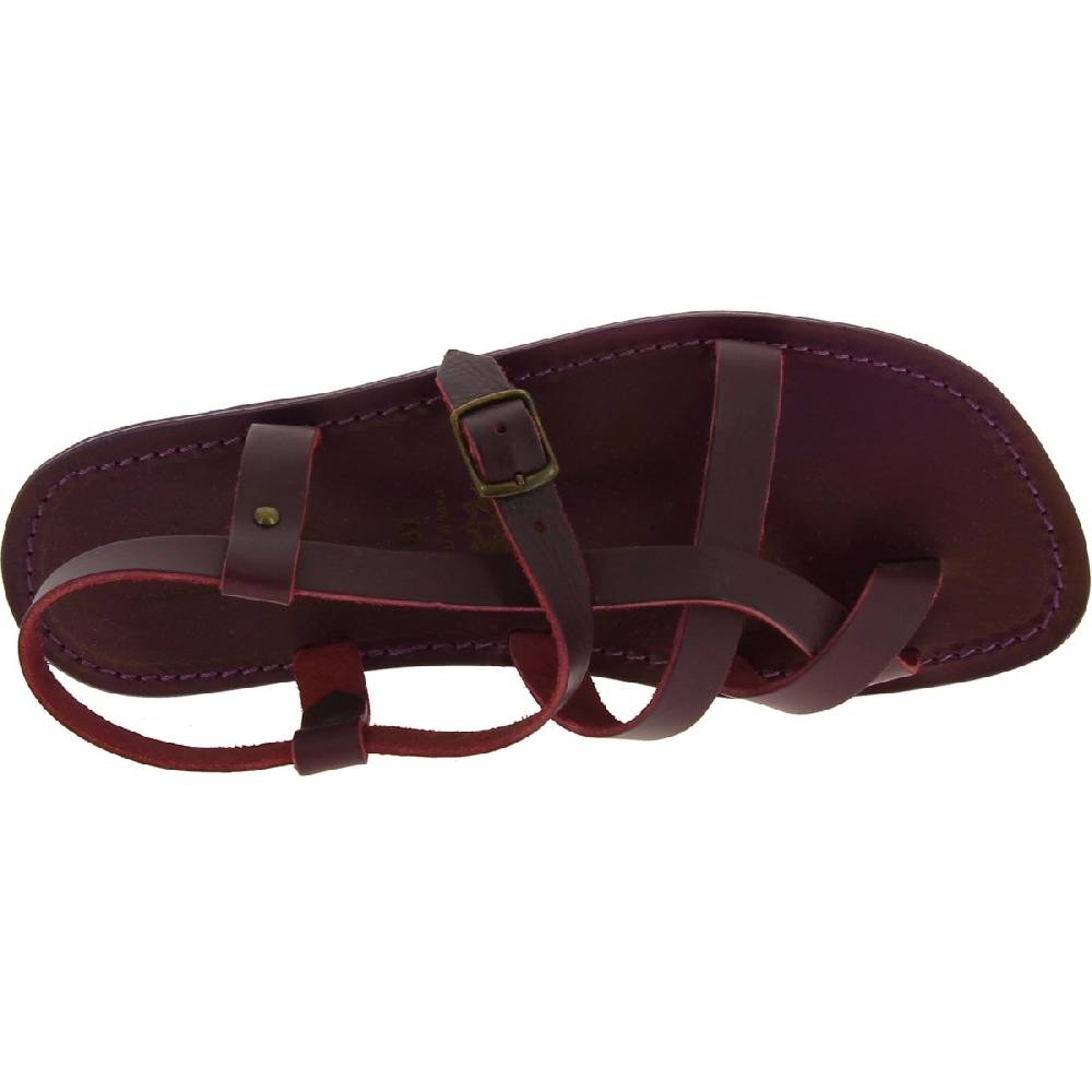 Lartigiano Del Cuoio Sandali uomo in cuoio artigianali in pelle color viola Offerta migliore