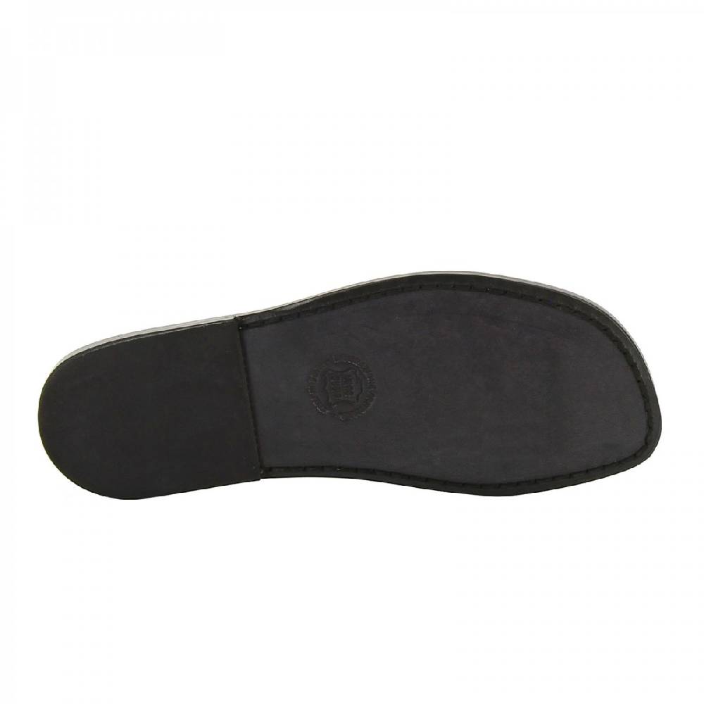 Lartigiano Del Cuoio Infradito uomo in pelle nero realizzati a mano in Italia Latest fashion