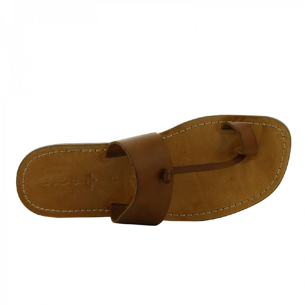 Lartigiano Del Cuoio Ciabatte infradito da uomo in pelle color cuoio fatte a mano Comprane uno, ottenene uno gratis