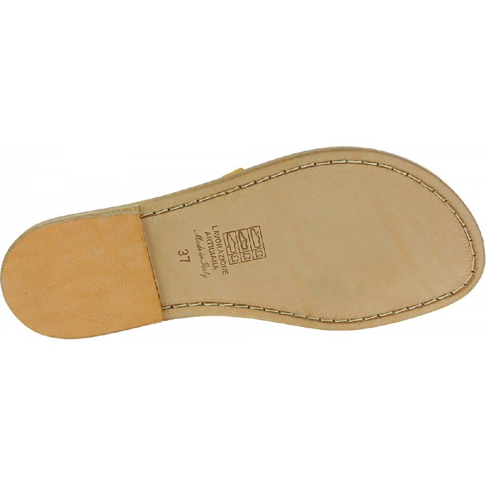 Lartigiano Del Cuoio Sandali donna in pelle nabuk color ocra fatti a mano Super Saving Price
