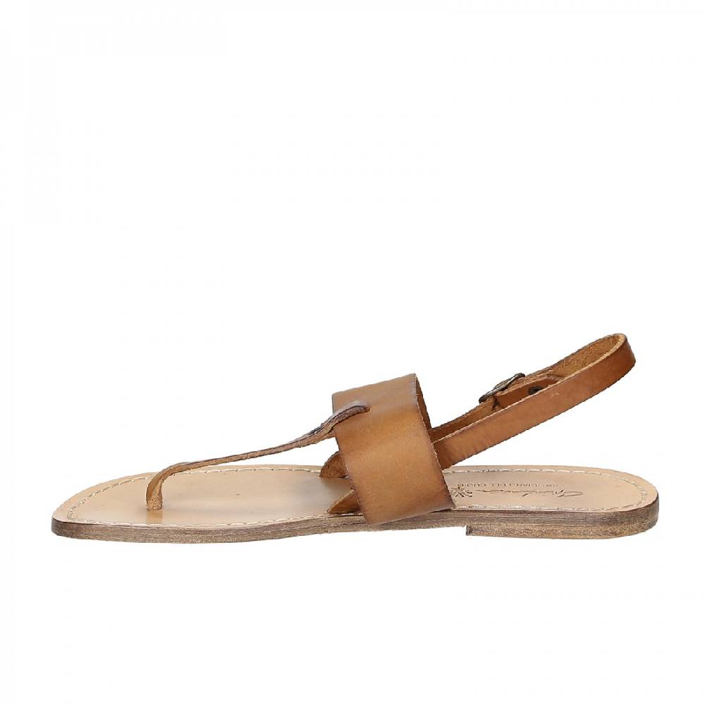 Lartigiano Del Cuoio Sandali infradito donna in pelle marrone Rilascio limitato