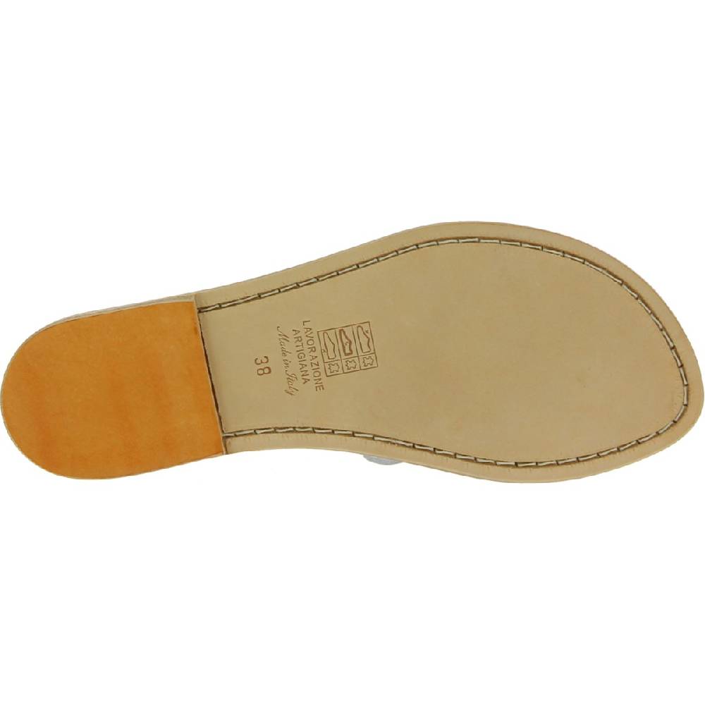 Lartigiano Del Cuoio Sandali da donna in pelle bianca fatti a mano in Italia Latest stili