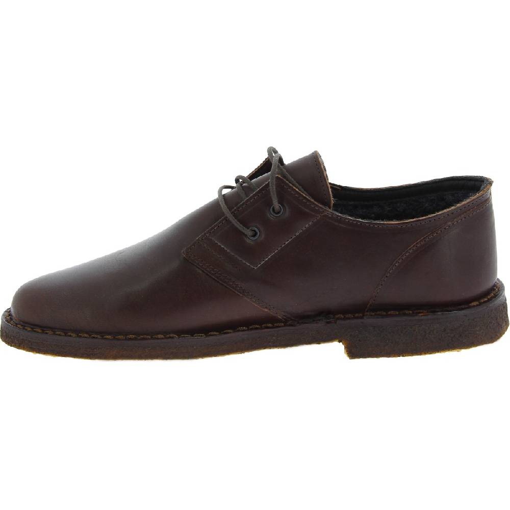 Lartigiano Del Cuoio Scarpe basse da uomo in pelle marrone scuro con fodera invernale Ultimi due giorni