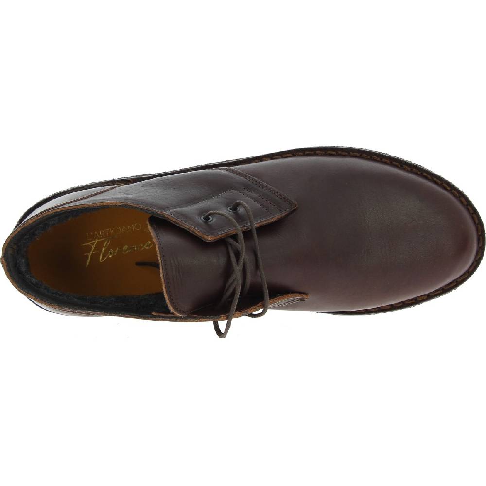 Lartigiano Del Cuoio Scarpe basse da uomo in pelle marrone scuro con fodera invernale Ultimi due giorni