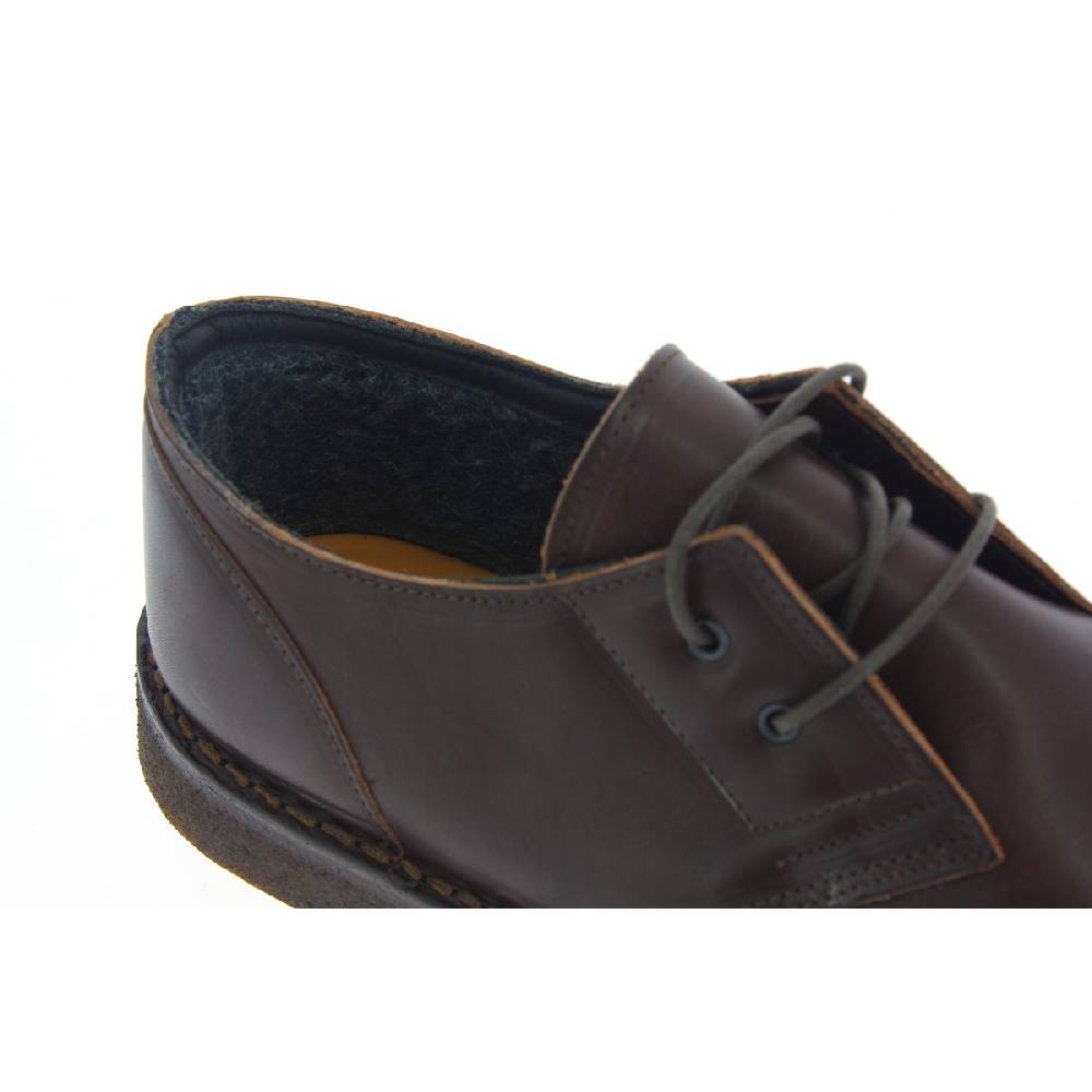 Lartigiano Del Cuoio Scarpe basse da uomo in pelle marrone scuro con fodera invernale Ultimi due giorni