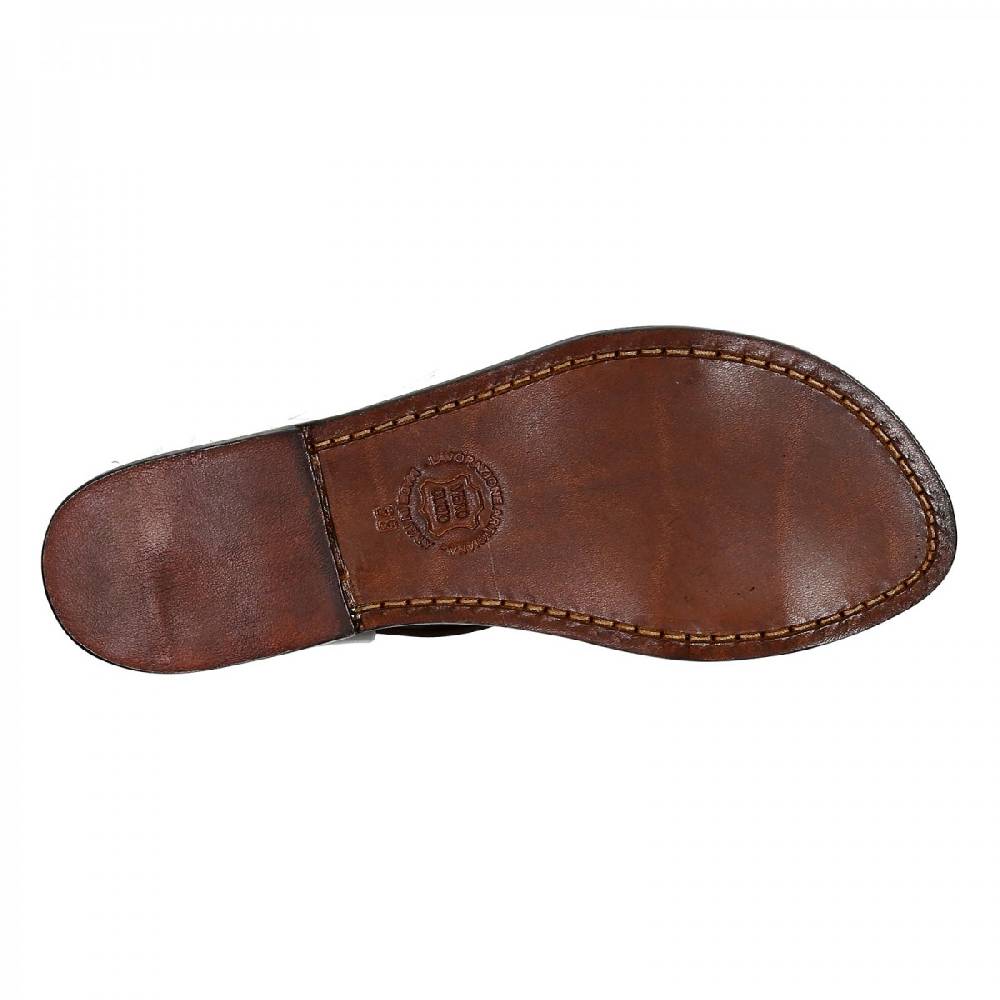 Lartigiano Del Cuoio Sandali alla francescana donna in pelle marrone artigianali Fino al 55% di sconto