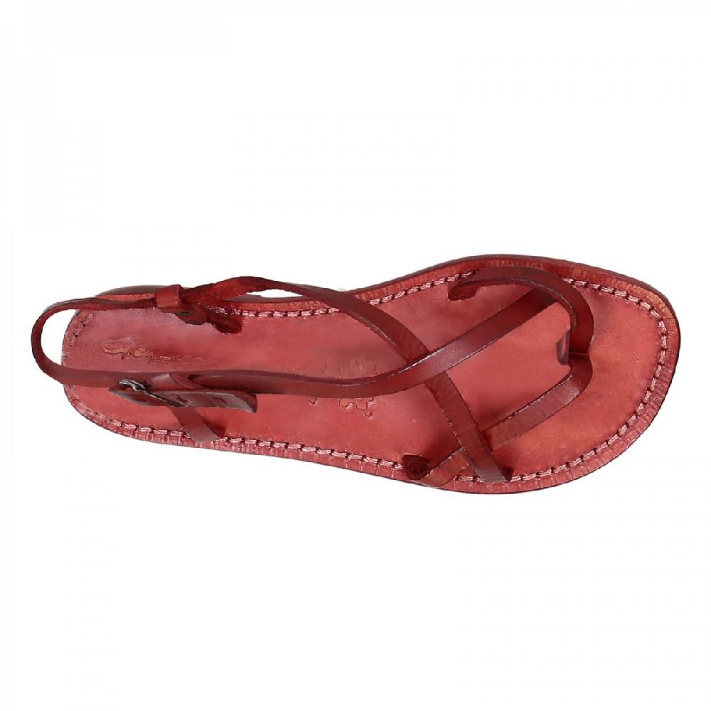 Lartigiano Del Cuoio Sandali cuoio artigianali donna in pelle rosso Italia