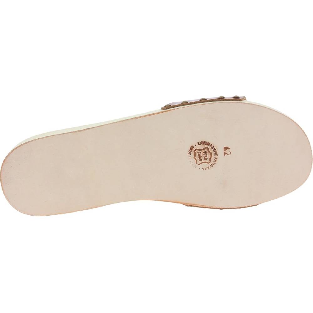 Lartigiano Del Cuoio Zoccoli in legno uomo con fascia regolabile in pelle color cuoio Qualità Garantita