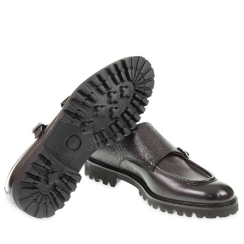 Lartigiano Del Cuoio Mocassino doppia fibbia in vitello anticato color ebano realizzato a mano Promozione Limitata